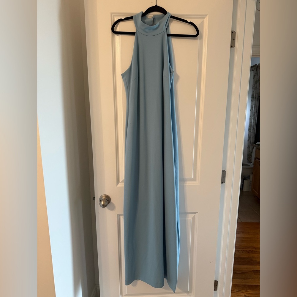 Belle Badgely Mischka Elegant Blue Sleeveless Dress